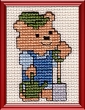 gardening teddy bear mini cross stitch kit