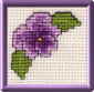 pansy mini cross stitch kit