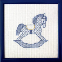 blackwork rocking horse