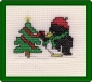 penguin with tree cross stitch kit