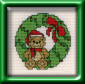 teddy bear in wreath mini cross stitch kit